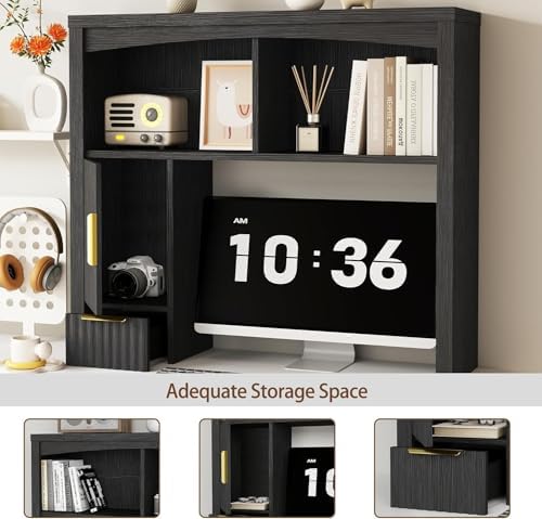 Desk Hutch Shelf, Desktop Shelf Organizer 37 inch Wide Desktop