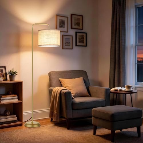 TJOY Floor Lamp, Golden Standing Floor Lamp for Living Room with 3 CCT Bulb