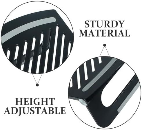 Beavorty Foldable Ventilated Laptop Riser Stand for Desk, Adjustable Height Computer Stand with Stable Base for Overheating Prevention, Portable Multi-Angle Holder for Office and Gaming Use