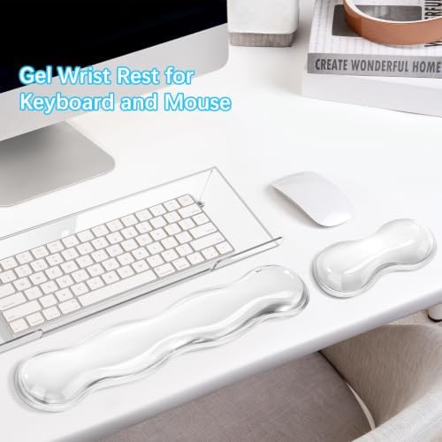 MOSISO Gel Wrist Rests for Keyboard and Mouse, Transparent
