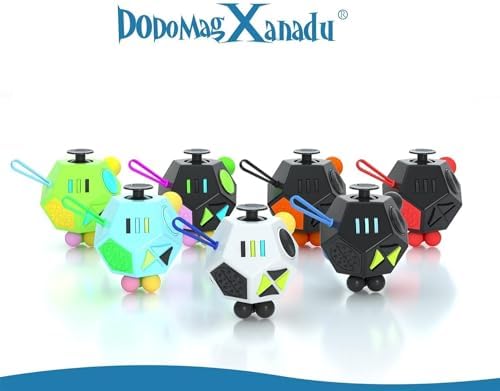Fidget Dodecagon,12 Sided Fidget Toys Cube for Kids and Adults(A2 White)