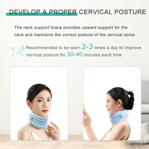 Neck Brace for Pain and Support, Soft Cervical Collar for Sleeping (Blue)