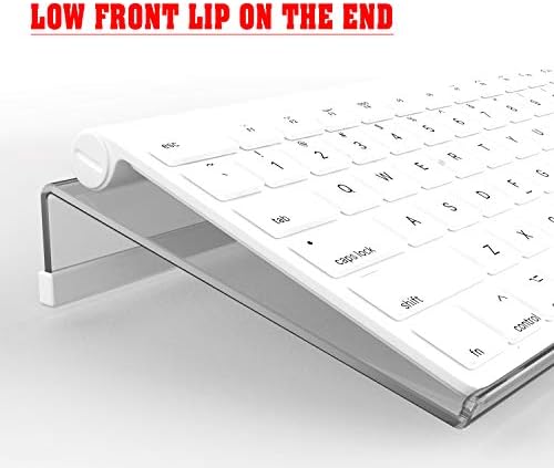 KOTEMON Acrylic Tilted Computer Keyboard Stand for Compact Keyboard, 78 Keys Keyboard, with White Silicone Strip, 11.8 Inch Width