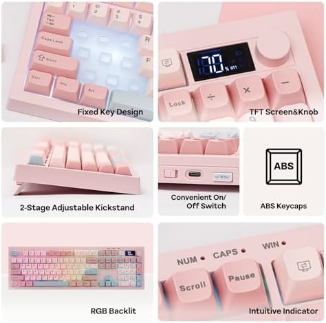 EPOMAKER Aula S102 PRO Membrane Gaming Keyboard w/TFT Screen & Volume Knob