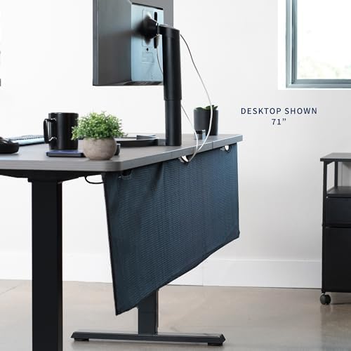 VIVO Black Under Desk 71 in Cable Management Sleeve, DESK-SKIRT-71