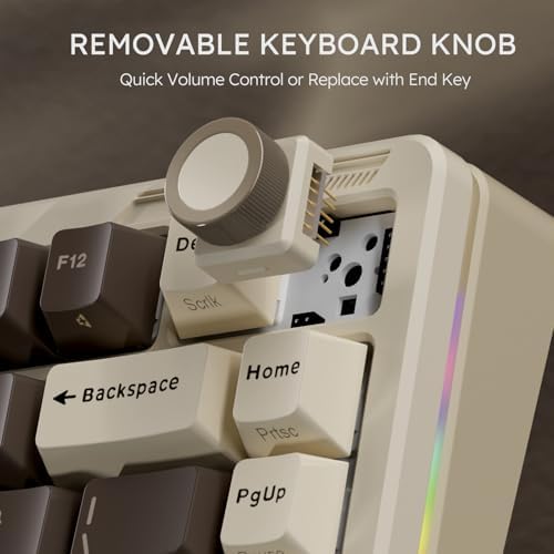 iLovBee B75 Wireless Mechanical Keyboard with Knob, Linear Switch, Mocha