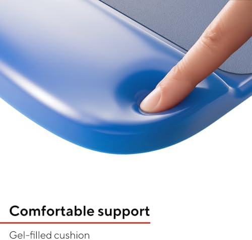 STAPLES TECH Gel Mouse Pad and Wrist Rest Combo, Blue Crystal