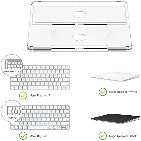 Acrylic Keyboard Stand and Trackpad Holder for Apple Magic Keyboard 2th/3th