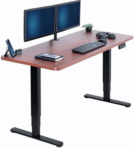 VIVO Dark Walnut 60 x 24 in Standing Desk, DESK-KIT-2B6D