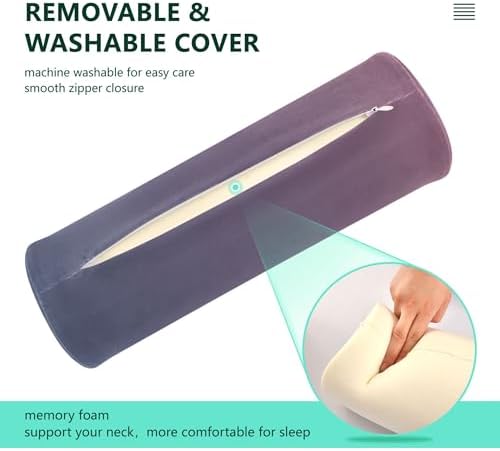 Bolster Pillow for Legs Massage Table Firm Neck Roll Pillow Decorative Round Pillow Roller Massage Bed Car Neck Support Pillow Blue Pink Gradient