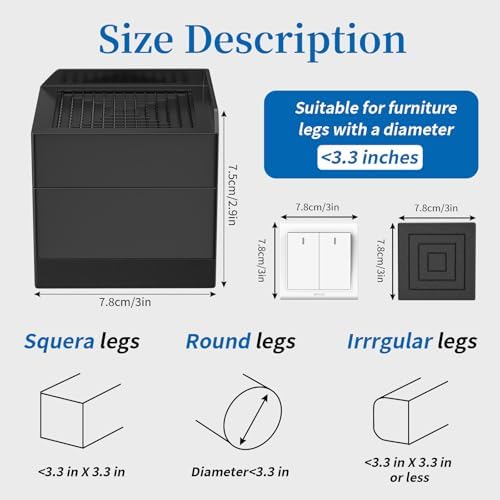 Ezprotekt Adjustable Bed Furniture Risers 3" Heavy Duty 4000 lbs