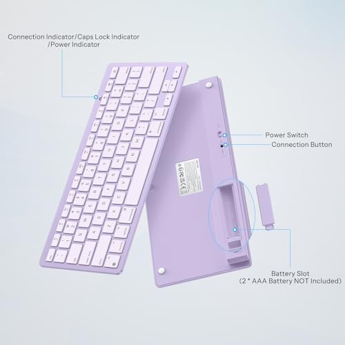 OMOTON Ultra-Slim Wireless Keyboard for Mac (MacOS 10.10+), Compact Size