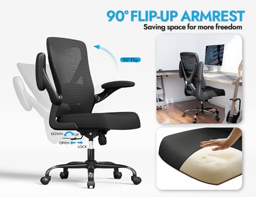 Office Chair: 330LBS Mesh Ergonomic Desk Chair Comfy with 3D Lumbar& Swivel