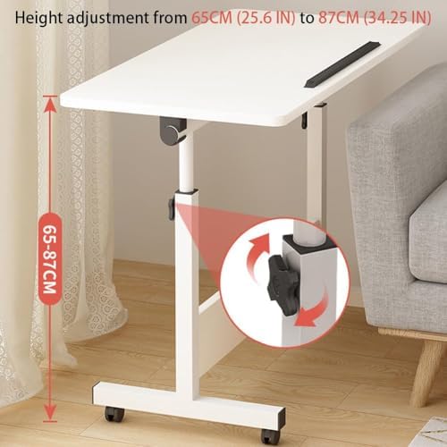 Takywep Adjustable Height Rolling Standing Desk, Mobile Foldable Sit Stand Workstation with Wheels for Laptop, Small Space Home Office Computer Table