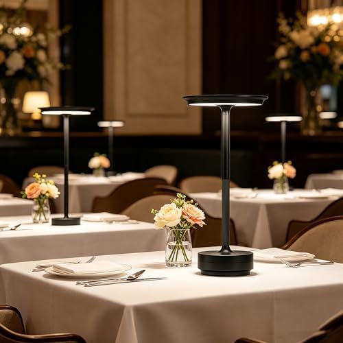 LED Cordless Table Lamp Rechargeable Battery Outdoor Light Black