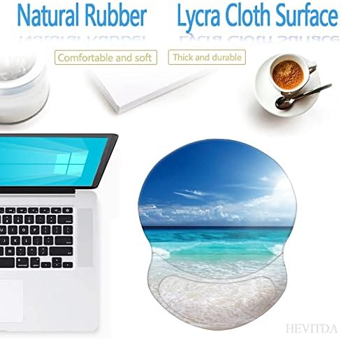 Mouse Pad, Ergonomic Mouse Pad with Wrist Support, Pain Relief Comfort Wrist Rest Pad with Non-Slip PU Base for Gaming, Home, Office & Travel, Beach
