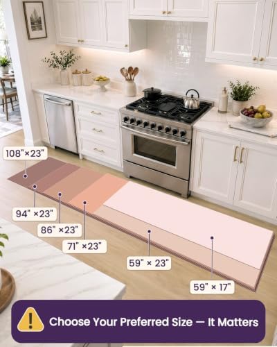 DEXI Kitchen Floor Mats Cushioned Anti Fatigue Runner, 17x29+17x59 Grey