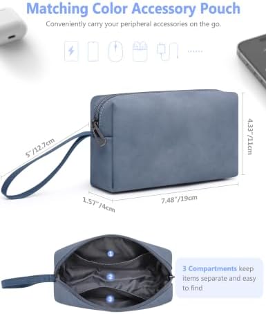 HYZUO 13.3-14 Inch Laptop Case Sleeve with Stand for MacBook,Haze Blue