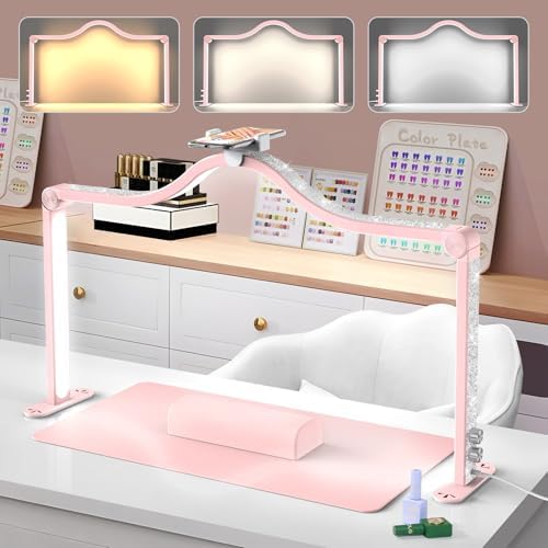 Yokilly Arc Half Moon Light: 34" Shadow-Free Large Nail Light for Desk
