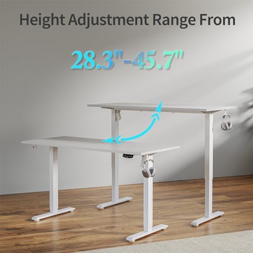 Agilestic 55 * 24 Inch Height Adjustable Electric Standing Desk, White