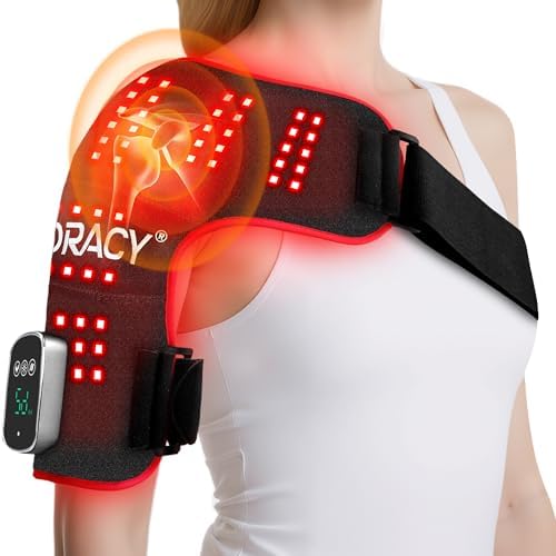 Cordless Red Light Therapy for Shoulder with Heat & Massage, FSA&HSA, Black