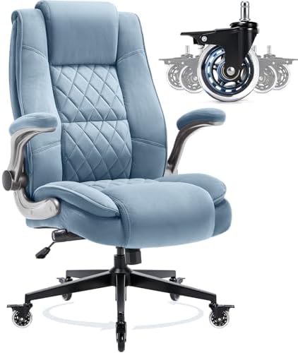 Fabric High Back Office Chair, Thick Padded Ergonomic Computer Desk Chair