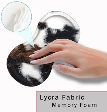 Mouse Pad with Wrist Support + Desk Mat + Coaster 3 in 1 Set, XL Large Gaming Mousepad Ergonomic Mouse Pads for Desk Computer Laptop Office,Cute Cowhide Brown Black Cow