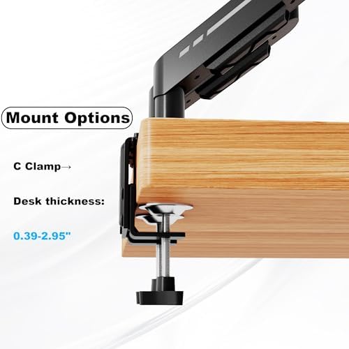 THEARK Dual Monitor Stand for Desk - Dual Monitor Mount for 17-32 Inch Screens,Height Adjustable Dual Monitor Arm Desk Mount with Clamp and Grommet Base,75x75/100x100mm VESA Mount,Max 19.8 lbs,Black