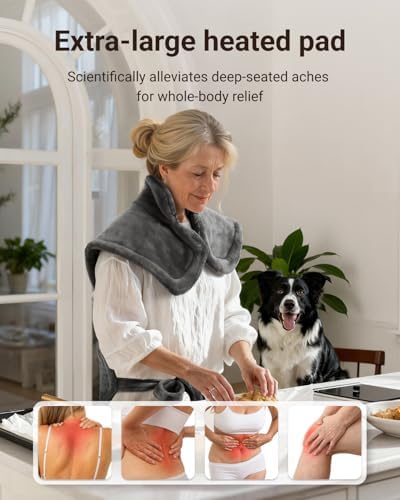 iDOO Electric Weighted Heating Pad for Back, Neck & Shoulders
