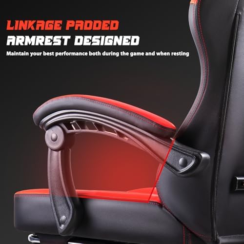VITESSE 400 lbs Red Ergonomic Video Gaming Chair for Adults