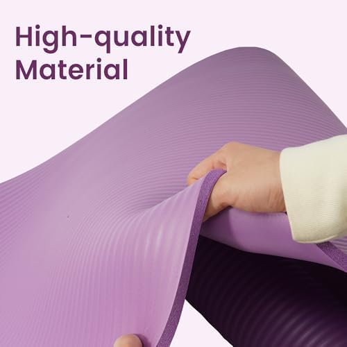 Fitvids 1/2-inch Thick High Density Exercise Yoga Mat with Carrying Strap
