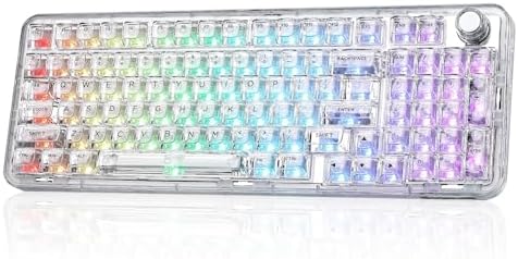YUNZII X98 Clear Wireless Mechanical Keyboard with Knob (White,Snow Switch)