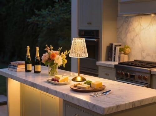 2 Pack Cordless Lamps Crystal Table Lamps,Rechargeable Touch Lamp
