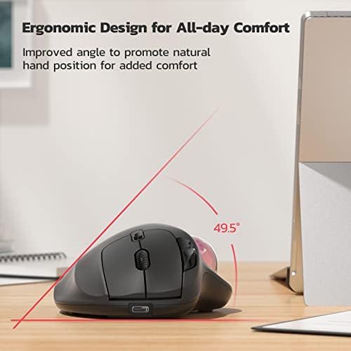 Nulea M501 Wireless Trackball Mouse Ergonomic Thumb Control, 4 DPI Levels