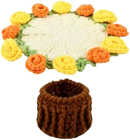 Transformable Knitted Rose Convertible Flower Basket 2-in-1 Crochet