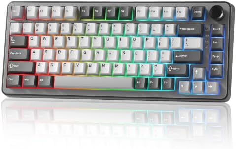 YUNZII B75 PRO 75% Wireless Mechanical Keyboard (Dark Grey,Cocoa V2)