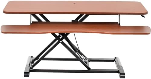 VIVO Dark Walnut 42 inch Standing Desk Converter, DESK-V042KA