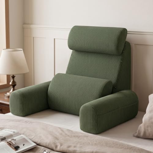 Blissful Diary Reading Pillow with Adjustable Neck & Lumbar Support, Green