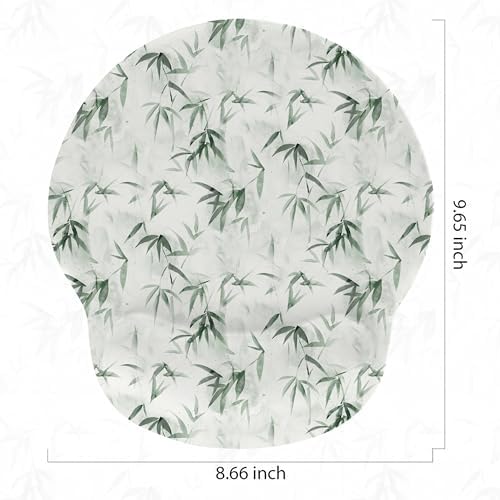 RICHEN Ergonomic Mouse Pad with Wrist Support,Non-Slip Rubber Base for Computer Laptop & Mac,Lightweight Rest for Home,Office & Travel (Bamboo Leaf)