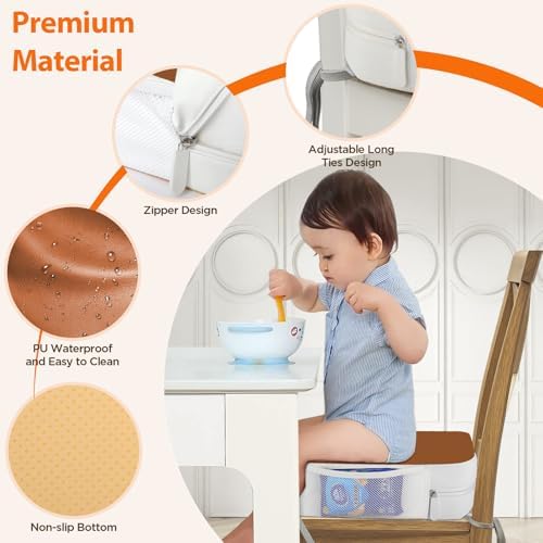 Booster Seat for Kitchen Chair, 3.8" Kid Booster Seat Cushion with Ties