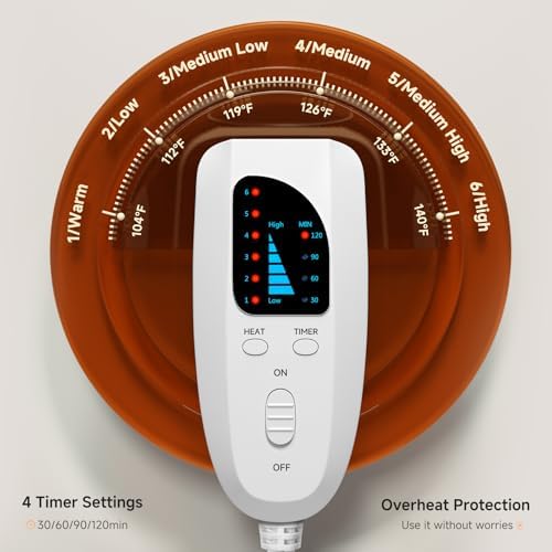 17"x33" Heating Pad for Back Pain Relief, Extra Large Electric Heat Pads
