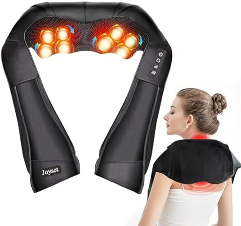 Joyset Shiatsu Neck and Back Massager with Heat, 8-Node,NOT Cordless