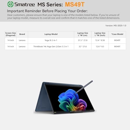 Smatree MS49T Hard Case with Stand for 14" Lenovo ThinkBook 14s Yoga Gen2