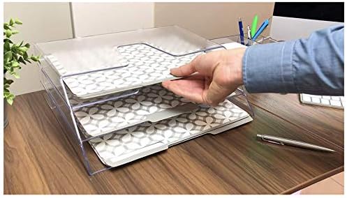 Acrimet Horizontal Triple File Folder Organizer Sorter, Letter Size, Clear
