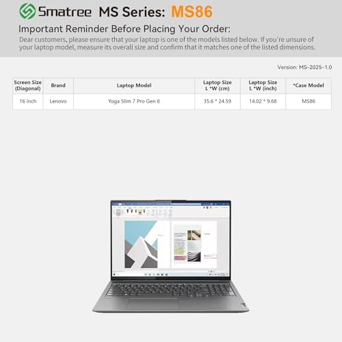 Smatree MS86 Hard Sleeve with Stand for 16" Lenovo Yoga Slim 7 Pro Gen 6