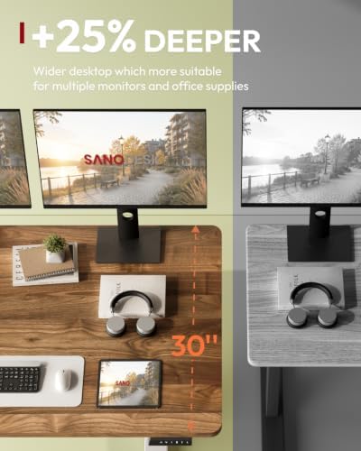 SANODESK 1'' Thick One-Piece 48 x 30'' Height Adjustable Standing Desk