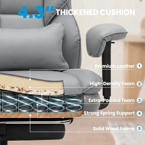 ALLGOD Office Desk Chair, Big and Tall Computer Gaming Chair with footrest
