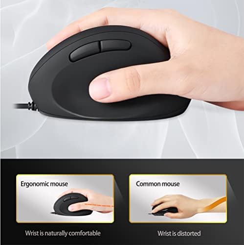 Wired Ergonomic Mouse, Optical Vertical Mouse with 3 Adjustable 800/1200/1600, 6 Buttons USB Computer Mouse