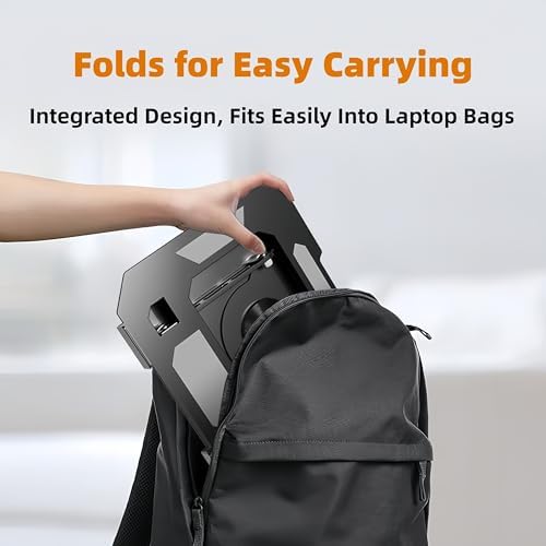 Laptop Stand for Desk - Ergonomic All Metal Computer Riser, 360° Rotating & Adjustable & Foldable, with Large Hollow Cooling, Stable Holder for MacBook, Dell, HP, Notebook(10-17"), Wht