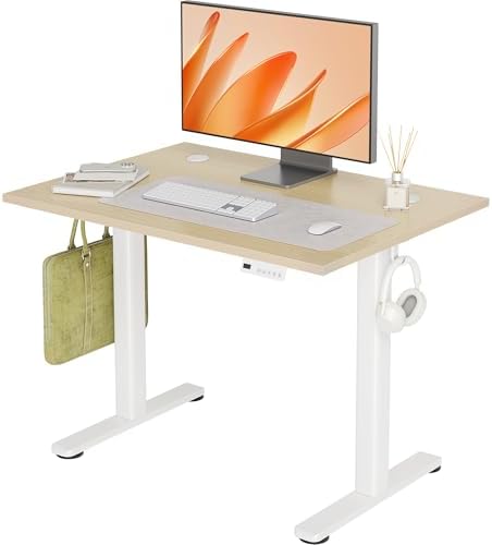 INNOVAR Electric Height Adjustable Standing Desk, 40x24 Inch, Nature